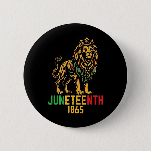 Juneteenth 1865 Löwe Schwarz Afrikanisch 19. Juni Button (Vorderseite)