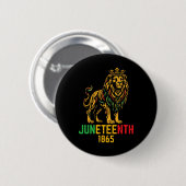 Juneteenth 1865 Löwe Schwarz Afrikanisch 19. Juni Button (Vorne & Hinten)