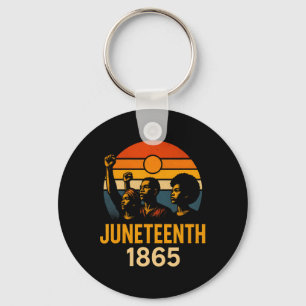 Juneteenth 1865 Retro Sonnenuntergang Schwarze Ges Schlüsselanhänger