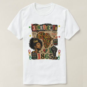 Juneteenth 1865 Schwarze Afro Königin Afrikanische T-Shirt