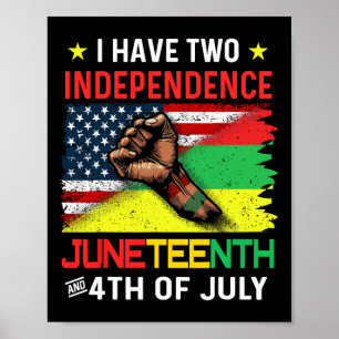 Juneteenth 1865 Schwarze Afroamerikanische Flagge Poster
