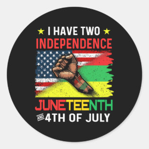 Juneteenth 1865 Schwarze Afroamerikanische Flagge Runder Aufkleber