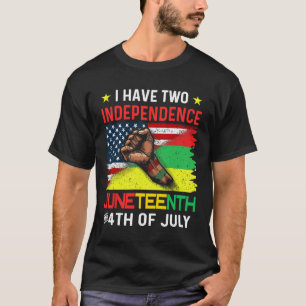 Juneteenth 1865 Schwarze Afroamerikanische Flagge T-Shirt