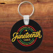Juneteenth 1865 Schwarze Geschichte Freiheitsfeier Schlüsselanhänger (Rückseite)