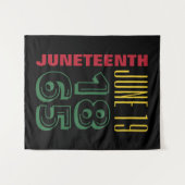 Juneteenth 19. Juni 1865 Typografie Schwarze Gesch Wandteppich (Vorderseite (Horizontal))