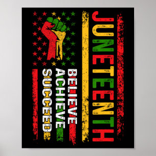Juneteenth 2025 Unabhängigkeitstag US-Flagge Melan Poster