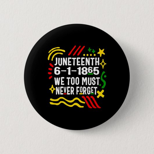 Juneteenth 6.1.1865 Wir müssen auch nie vergessen  Button (Vorderseite)