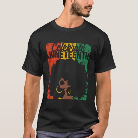 Juneteenth afrikanische Farben feiern T-Shirt (Vorderseite)