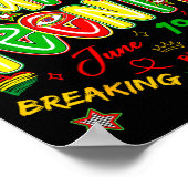Juneteenth afrikanische schwarze Freiheit 19. Juni Poster (Ecke)