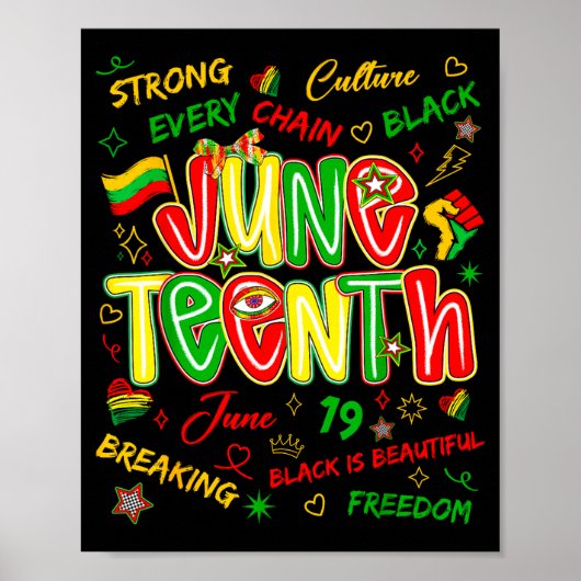 Juneteenth afrikanische schwarze Freiheit 19. Juni Poster (Vorne)