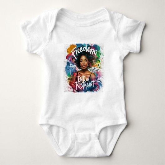 Juneteenth Afro gefärbt 19. Juni Baby Strampler (Vorderseite)