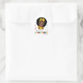 Juneteenth Afro Girl Black Runder Aufkleber (Tasche)