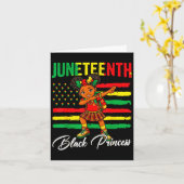Juneteenth Afro-Mädchen dabbing schwarze Prinzessi Karte (Gelbe Blume)