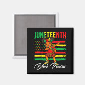 Juneteenth Afro-Mädchen dabbing schwarze Prinzessi Magnet (Vorderseite/Rückseite)