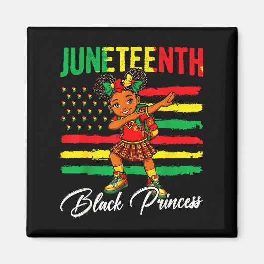 Juneteenth Afro-Mädchen dabbing schwarze Prinzessi Magnet (Vorne)