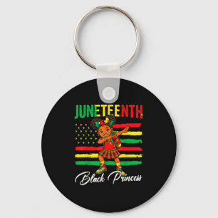 Juneteenth Afro-Mädchen dabbing schwarze Prinzessi Schlüsselanhänger