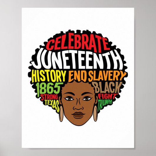 Juneteenth Afro Melanin Frauen Mädchen Afrika Vorf Poster (Vorne)