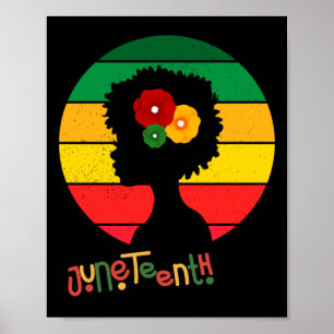Juneteenth Afro Queen I Bin Black History Stolz Poster