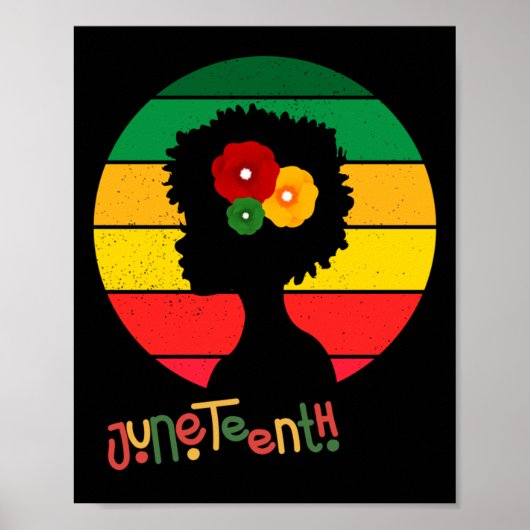 Juneteenth Afro Queen I Bin Black History Stolz Poster (Vorne)