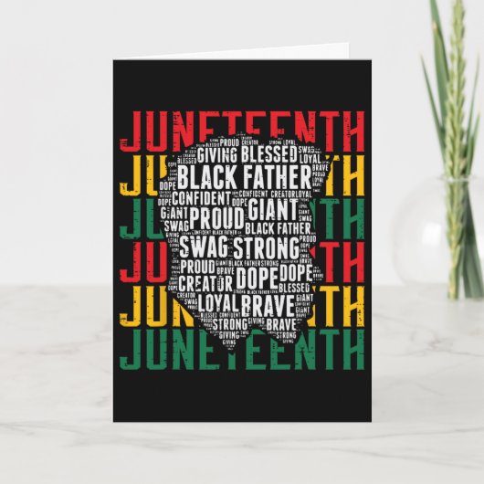 Juneteenth Afro Schwarzer Vater Worte Afrikanisch  Karte (Vorderseite)