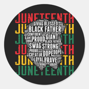 Juneteenth Afro Schwarzer Vater Worte Afrikanisch  Runder Aufkleber