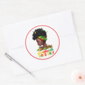Juneteenth-Aufkleber Runder Aufkleber (Umschlag)