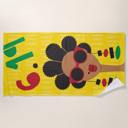 Juneteenth Beach Towel Strandtuch (Vorderseite)