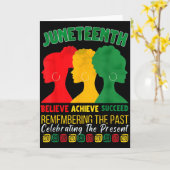 Juneteenth Believe Achieve Succeed Afro Black Hist Karte (Gelbe Blume)