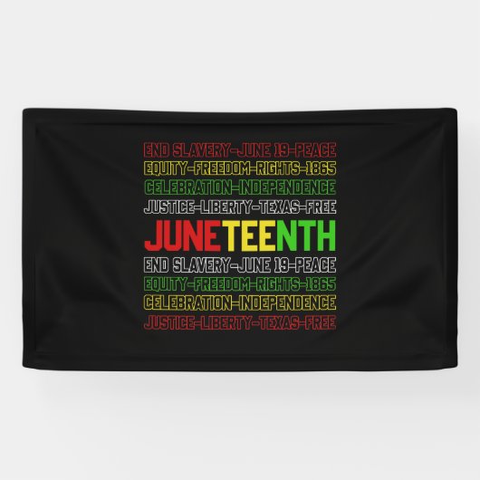 Juneteenth Black History Afro American African Banner (Horizontal)