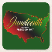 Juneteenth Black Independence Rechteckiger Pappuntersetzer (Vorderseite)