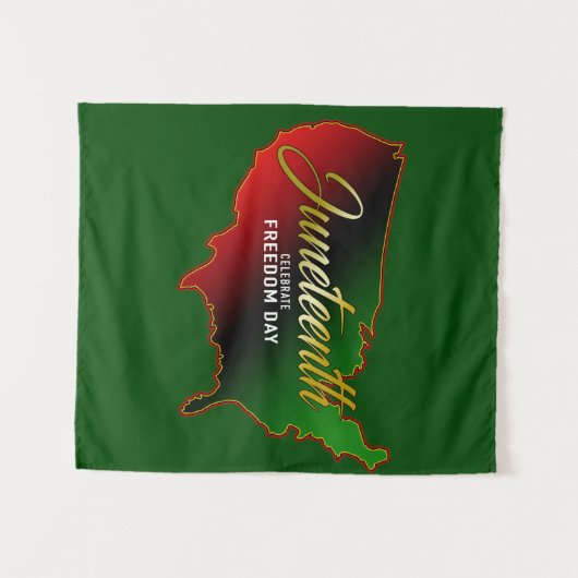 Juneteenth Black Independence Wandteppich (Vorderseite (Horizontal))