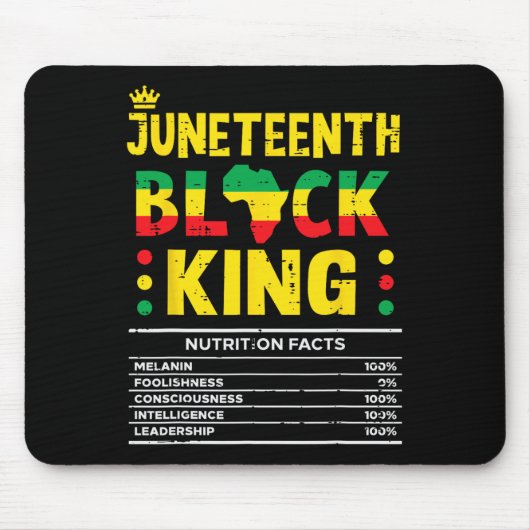 Juneteenth Black King African American Men Boys Ki Mousepad (Vorne)