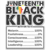 Juneteenth Black King ernährungswissenschaftliche Aufkleber (Vorderseite)