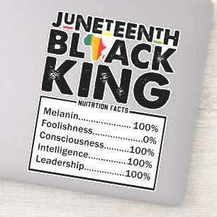 Juneteenth Black King ernährungswissenschaftliche Aufkleber