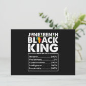 Juneteenth Black King ernährungswissenschaftliche Einladung (Stehend Vorderseite)
