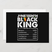 Juneteenth Black King ernährungswissenschaftliche Einladung (Vorne/Hinten)