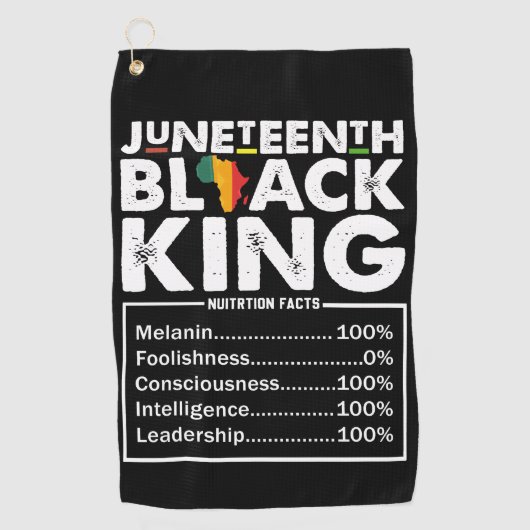 Juneteenth Black King ernährungswissenschaftliche Golfhandtuch (Vorderseite)
