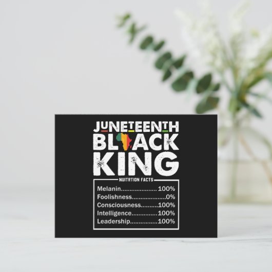 Juneteenth Black King ernährungswissenschaftliche Postkarte (Stehend Vorderseite)