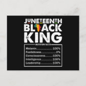 Juneteenth Black King ernährungswissenschaftliche Postkarte (Vorderseite)