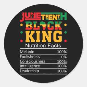 Juneteenth Black King ernährungswissenschaftliche  Runder Aufkleber