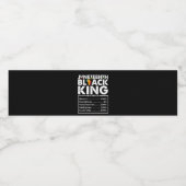 Juneteenth Black King ernährungswissenschaftliche  Wasserflaschenetikett (Einzelnes Label)
