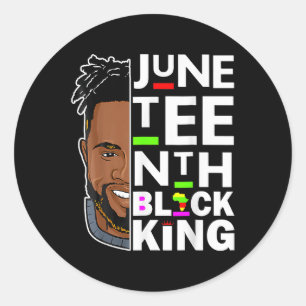 Juneteenth Black King Melanin Pater Vater Men Son  Runder Aufkleber