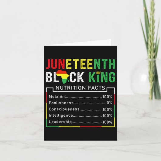 Juneteenth Black King Melanin Vathers Day Men Boys Karte (Vorderseite)