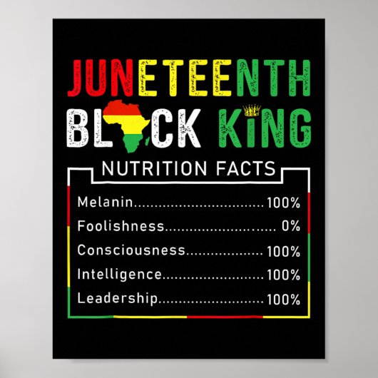 Juneteenth Black King Melanin Vathers Day Men Boys Poster (Vorne)