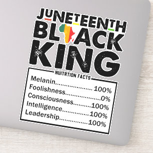 Juneteenth Black King Nährwertangaben Melanin Aufkleber