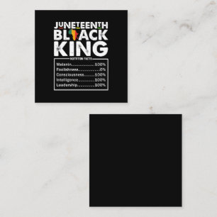 Juneteenth Black King Nährwertangaben Melanin  Quadratische Visitenkarte