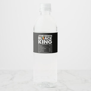Juneteenth Black King Nährwertangaben Melanin Wasserflaschenetikett