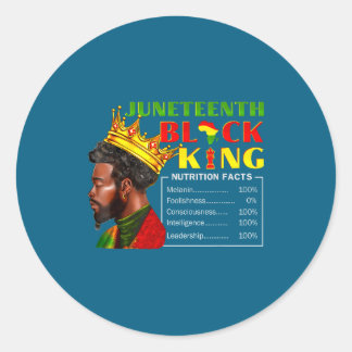 Juneteenth Black King Nährwertangaben Stolz Runder Aufkleber