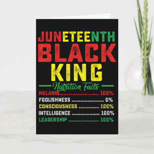 Juneteenth Black King Nährwertangaben Vater-Tag Karte