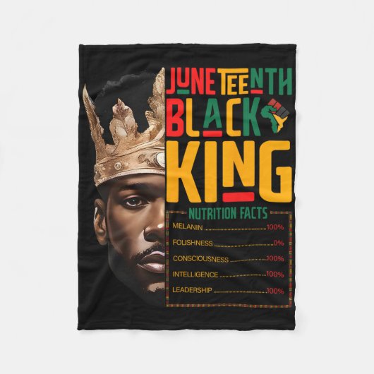 Juneteenth Black King Pride Afrikanische Ernährung Fleecedecke (Vorderseite)